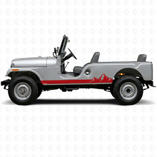 Mountains Dunne Strepen Zij Vinyl Decal voor Jeep CJ-6 1955-1975_3
