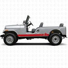 Mountains Wide Stripes Zij Vinyl Decal voor Jeep CJ-6 1955-1975_3