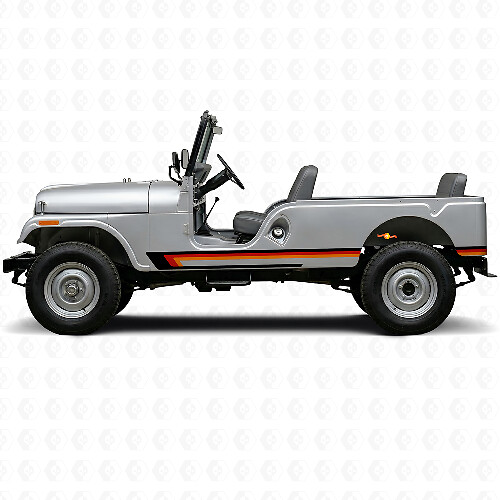 Triple Strepen Deurzijde Vinyl Decal voor Jeep CJ-6 1955-1975_1
