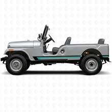 Triple Strepen Deurzijde Vinyl Decal voor Jeep CJ-6 1955-1975_2