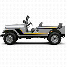 Twin Stripes Zijdelingse Vinyl Decal voor Jeep CJ-6 1955-1975_2