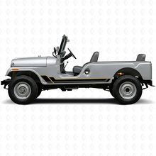 Twin Stripes Rocker Panel Vinyl Stickers voor Jeep CJ-6 1955-1975_2