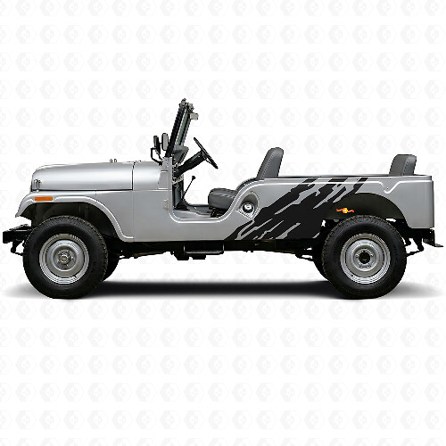 Modderspatten Grafische Zijkant Vinyl Sticker voor Jeep CJ-6 1955-1975_1