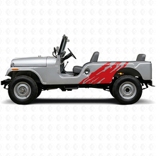 Modderspatten Grafische Zijkant Vinyl Sticker voor Jeep CJ-6 1955-1975_3
