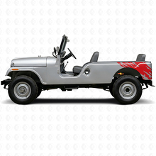 Modderspatgrafiek Achterzij Vinyl Sticker voor Jeep CJ-6 1955-1975_3