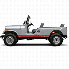 Doorlopende Strepen Zij Vinyl Decal voor Jeep CJ-6 1955-1975_3