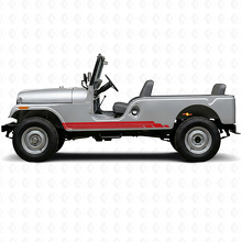 Gecurvde Strepen Zijvinyl Decal Kit voor Jeep CJ-6 1955-1975_3