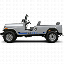 Checkered Flag Side Stripes Vinylsticker voor Jeep CJ-6 1955-1975_2