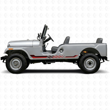 Checkered Flag Side Stripes Vinylsticker voor Jeep CJ-6 1955-1975_3