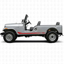Honeycomb Strepen Zij Vinyl Sticker voor Jeep CJ-6 1955-1975_3