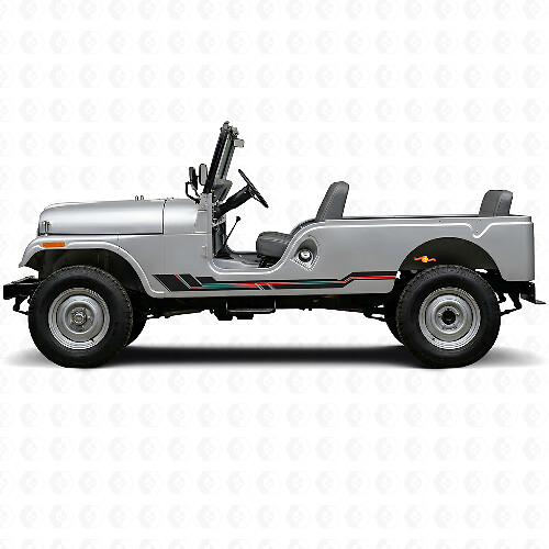 Vinylsticker met gebogen lijnen voor dorpel Jeep CJ-6 1955-1975_1