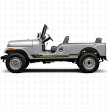 Vinylsticker met gebogen lijnen voor dorpel Jeep CJ-6 1955-1975_2