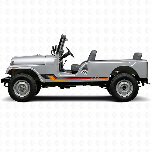 Vintage stijl zijstrepen vinyl decal voor Jeep CJ-6 1955-1975_1