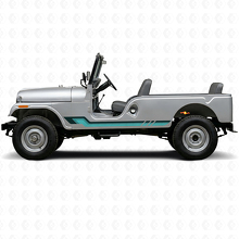 Vintage stijl zijstrepen vinyl decal voor Jeep CJ-6 1955-1975_2