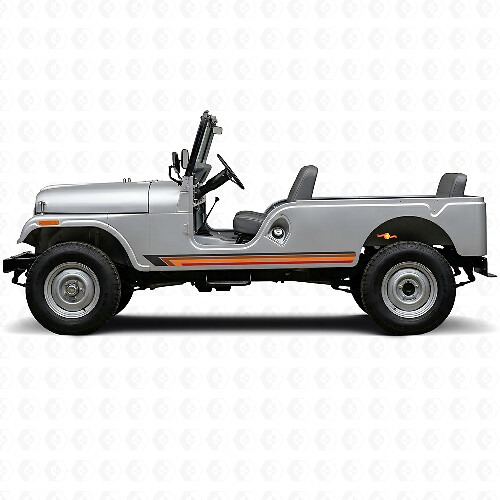 Vintage rechte strepen zijvinyl decal voor Jeep CJ-6 1955-1975_1