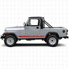 Geruite Gebogen Zijstrepen Vinyl Sticker voor Jeep CJ-8 Scrambler 1981-1986_3