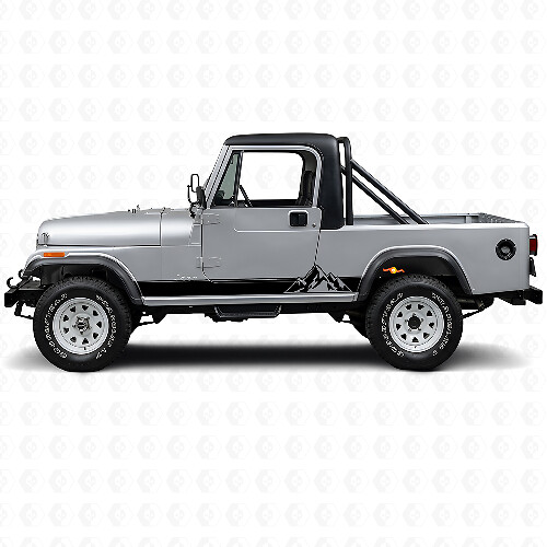 Mountains Style Strepen Zij Vinyl Sticker voor Jeep CJ-8 Scrambler 1981-1986_1