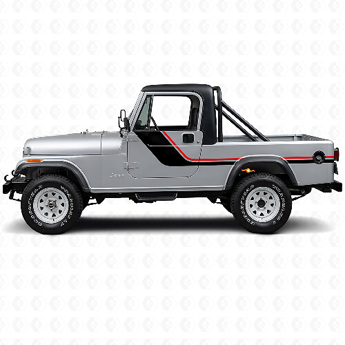 Twin Strepen Zijvinyl Decal voor Jeep CJ-8 Scrambler 1981-1986_1