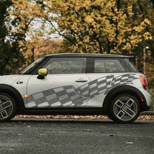 Enorme geruite vlag zijdeuren Decal Sticker voor Mini Cooper
 2