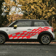 Enorme geruite vlag zijdeuren Decal Sticker voor Mini Cooper
 3