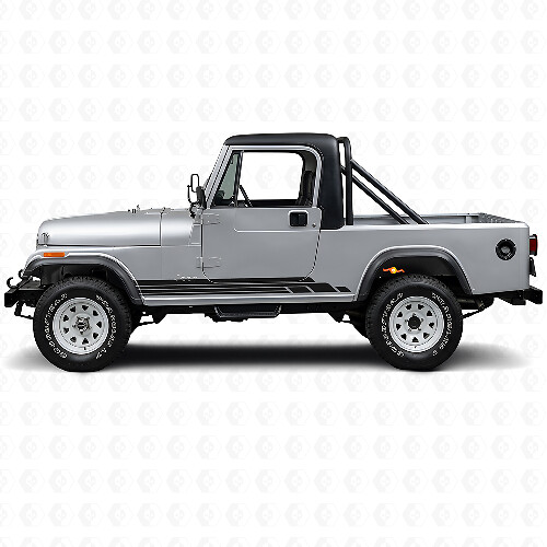 Gebogen Strepen Zijkant Vinyl Decal Kit voor Jeep CJ-8 Scrambler 1981-1986_1