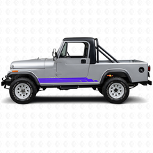 Gebogen Strepen Zijkant Vinyl Decal Kit voor Jeep CJ-8 Scrambler 1981-1986_2