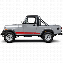 Gebogen Strepen Zijkant Vinyl Decal Kit voor Jeep CJ-8 Scrambler 1981-1986_3