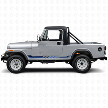 Vlaggestreepte Vinyl Zijstrepen Decal voor Jeep CJ-8 Scrambler 1981-1986_2