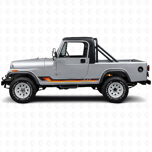 Vintage stijl zijstrepen vinylsticker voor Jeep CJ-8 Scrambler 1981-1986