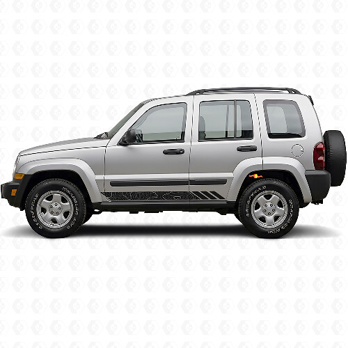 Topografische stijl strepen zijdelingse vinylsticker voor Jeep Liberty 2002-2012_1