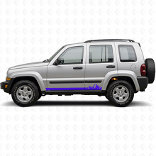 Mountains Dunne Strepen Zij Vinyl Sticker voor Jeep Liberty 2002-2012_2