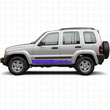 Doorvlochten Strepen Zijvinyl Sticker voor Jeep Liberty 2002-2012_2