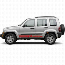 Doorvlochten Strepen Zijvinyl Sticker voor Jeep Liberty 2002-2012_3