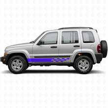 Geruite Strepen Zij Vinyl Sticker voor Jeep Liberty 2002-2012_2