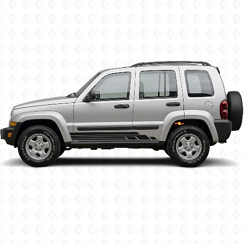 Gebogen Strepen Zijkant Vinyl Decal Kit voor Jeep Liberty 2002-2012_1