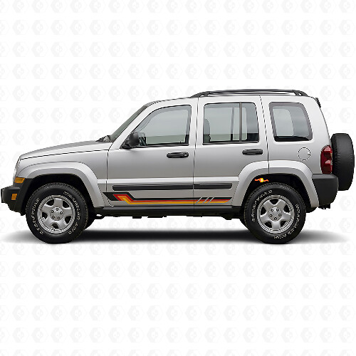 Vintage stijl zijstrepen vinyl decal voor Jeep Liberty 2002-2012_1