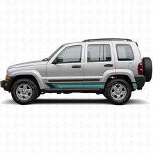 Vintage rechte strepen zijkant vinylsticker voor Jeep Liberty 2002-2012_2
