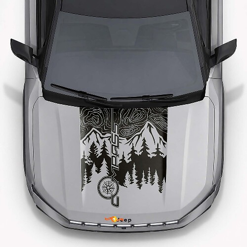 Mountains Style motorkap vinylsticker voor Jeep Compass 2026_1