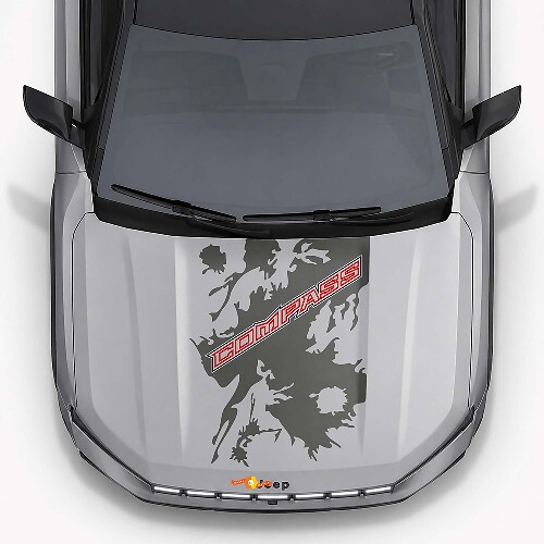 Mud Splash Stijl Motorkap Strepen Vinyl Decal voor Jeep Compass 2026_1