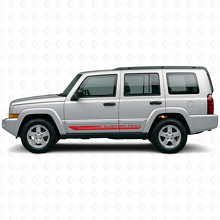 Gebogen Zijstroken met Ruitpatroon Vinyl Sticker voor Jeep Commander 2006-2010_3
