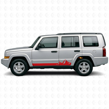 Mountains Dunne Strepen Zijvinyl Sticker voor Jeep Commander 2006-2010_3
