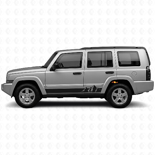 Mountains Wide Strepen Zijvinyl Decal voor Jeep Commander 2006-2010_1