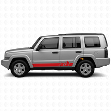 Mountains Wide Strepen Zijvinyl Decal voor Jeep Commander 2006-2010_3