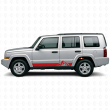 Mountains Style Strepen Zijde Vinyl Decal voor Jeep Commander 2006-2010_3