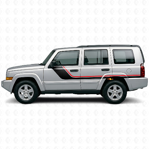 Twinstrepen-zijvinylsticker voor Jeep Commander 2006-2010