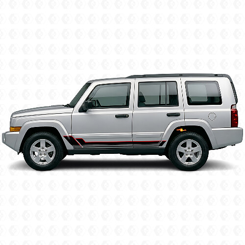 Twin Stripes Rocker Panel Vinyl Sticker voor Jeep Commander 2006-2010