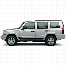 Twin Stripes Rocker Panel Vinyl Sticker voor Jeep Commander 2006-2010_2