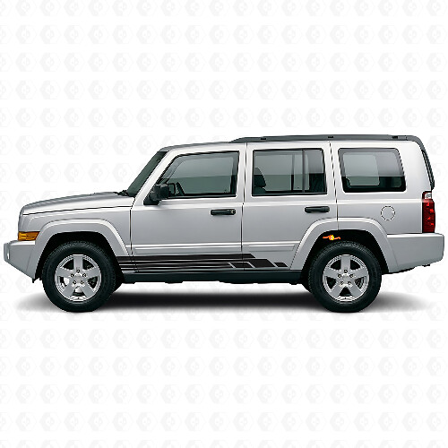 Gekromde Strepen Zij Vinyl Decal Kit voor Jeep Commander 2006-2010_1