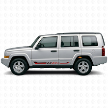 Vinylsticker met geruite vlag zijkanten voor Jeep Commander 2006-2010_3