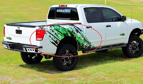 Modderspatten Grafisch Zijdecal Set voor Nissan Titan 2014